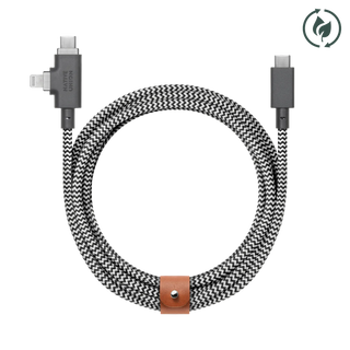 Belt Cable Duo Pro 240W (USB-C to USB-C & Lightning) Zebra